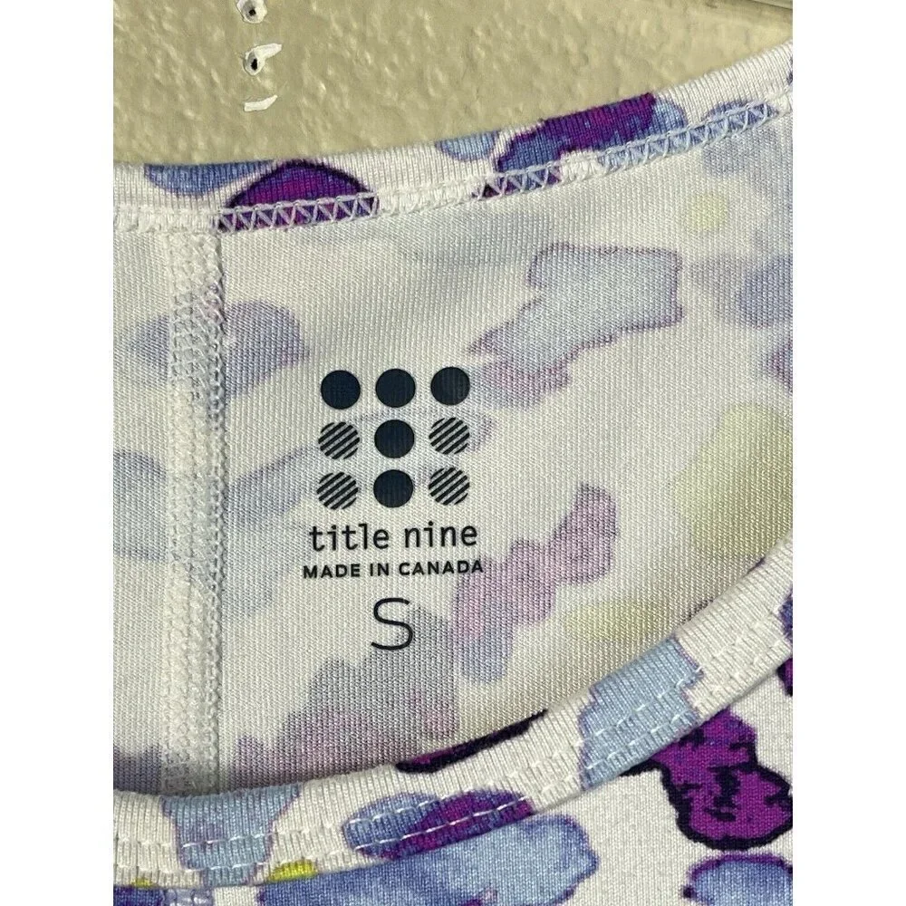 Title Nine Dream Dress Fit and Flare Size S Stretch Abstract Purple White Blue - Picture 3 of 8